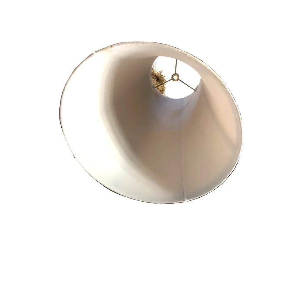 Vintage Golden Lampshade Horn Empire Tassels Red Ribbon Trim Luxury Home Lamps
